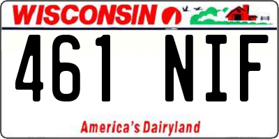 WI license plate 461NIF
