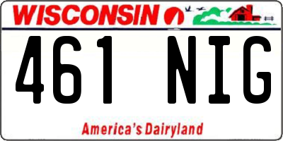 WI license plate 461NIG