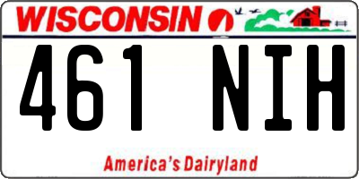 WI license plate 461NIH