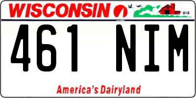 WI license plate 461NIM
