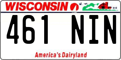 WI license plate 461NIN