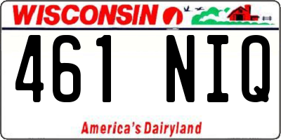 WI license plate 461NIQ