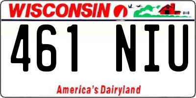 WI license plate 461NIU