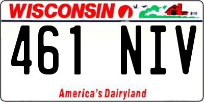 WI license plate 461NIV
