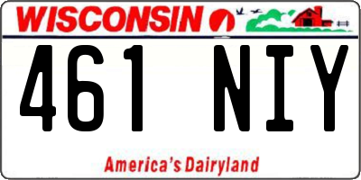 WI license plate 461NIY