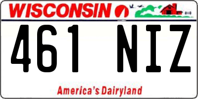 WI license plate 461NIZ