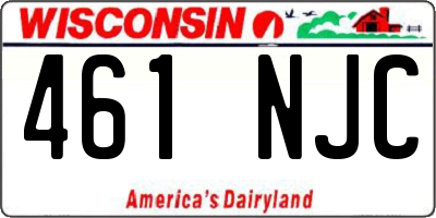 WI license plate 461NJC