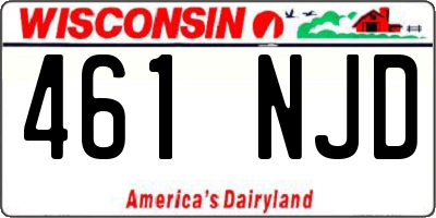 WI license plate 461NJD