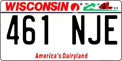 WI license plate 461NJE