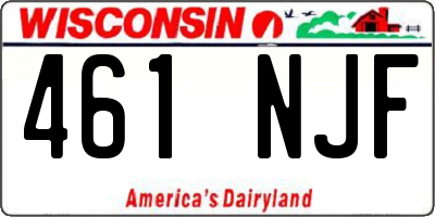 WI license plate 461NJF