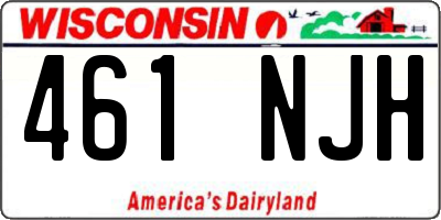 WI license plate 461NJH