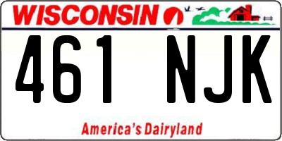 WI license plate 461NJK