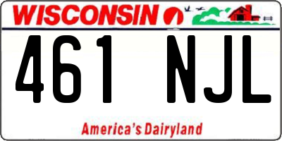 WI license plate 461NJL