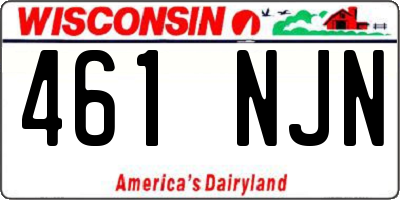 WI license plate 461NJN