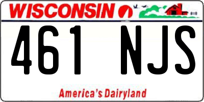 WI license plate 461NJS