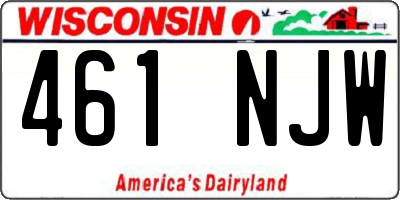 WI license plate 461NJW