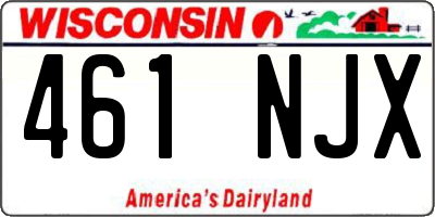 WI license plate 461NJX