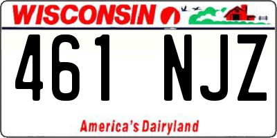 WI license plate 461NJZ