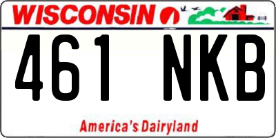 WI license plate 461NKB