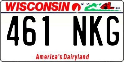WI license plate 461NKG