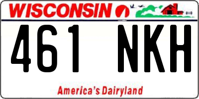 WI license plate 461NKH