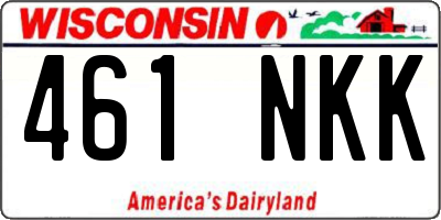 WI license plate 461NKK