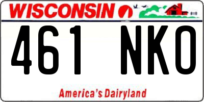 WI license plate 461NKO