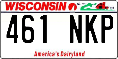WI license plate 461NKP