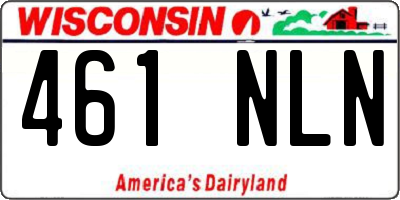 WI license plate 461NLN