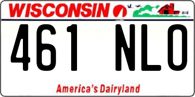 WI license plate 461NLO