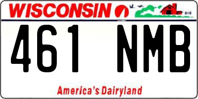 WI license plate 461NMB