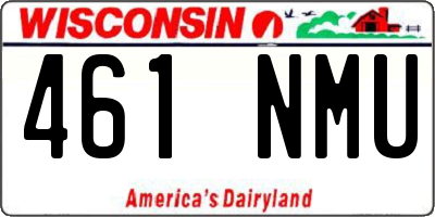 WI license plate 461NMU