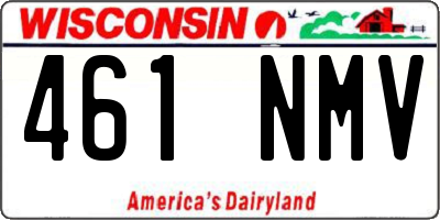 WI license plate 461NMV