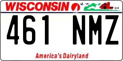 WI license plate 461NMZ