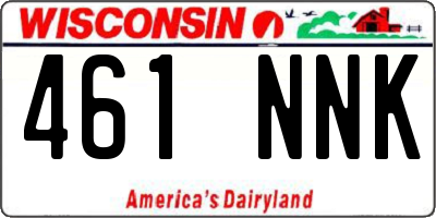 WI license plate 461NNK