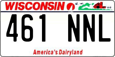 WI license plate 461NNL