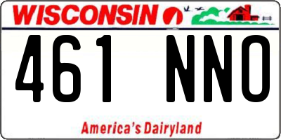 WI license plate 461NNO
