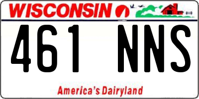WI license plate 461NNS