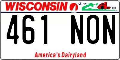 WI license plate 461NON
