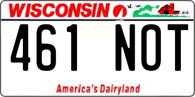 WI license plate 461NOT