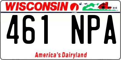 WI license plate 461NPA
