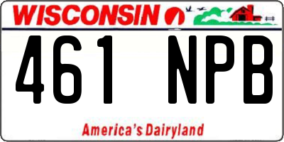 WI license plate 461NPB