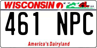 WI license plate 461NPC