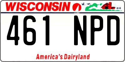 WI license plate 461NPD