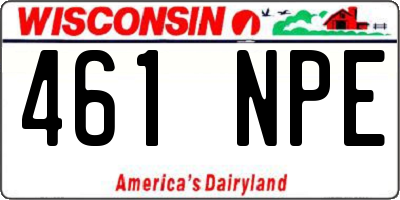 WI license plate 461NPE