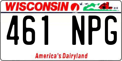 WI license plate 461NPG