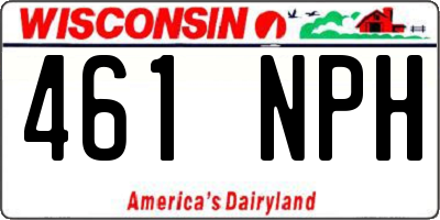 WI license plate 461NPH