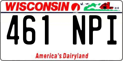 WI license plate 461NPI
