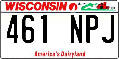 WI license plate 461NPJ
