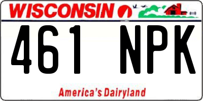 WI license plate 461NPK